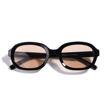 BROWN RETRO OVAL GLASSES